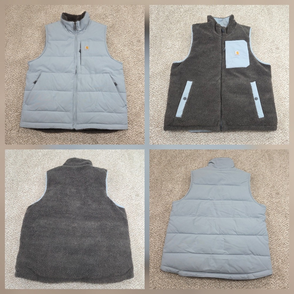 Carhartt Vest Women's Medium 8/10‎ Montana Relaxed Fit Sherpa Neptune Reversible